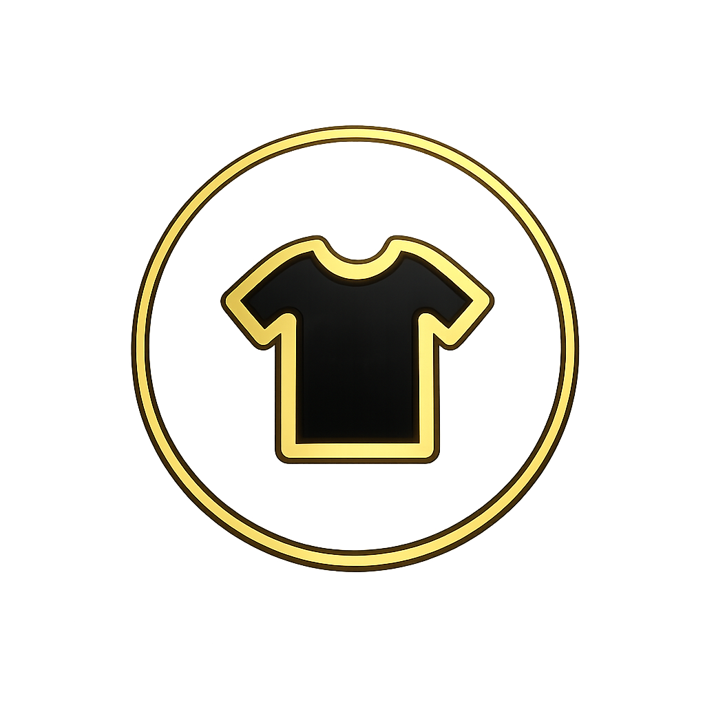 icone t-shirt rond minimal gold